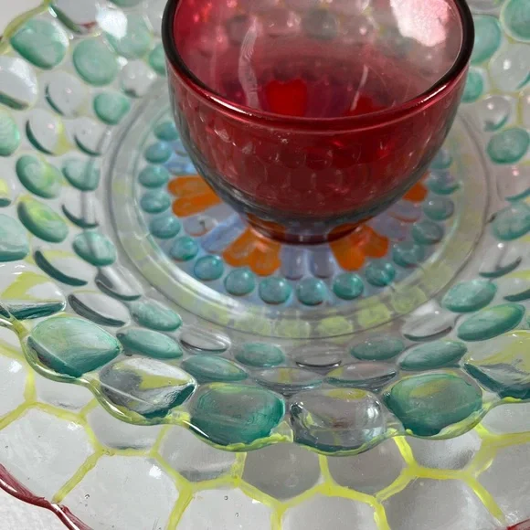 Glass Art Flower. 9.5 inch diameter, multicolored - Picture 3 of 10